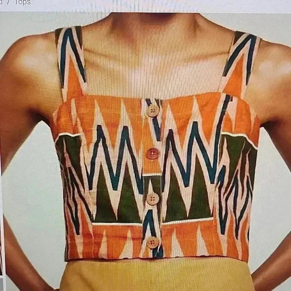 VERONICA BEARD TIFFANY ABSTRACT TOP SIZE L
